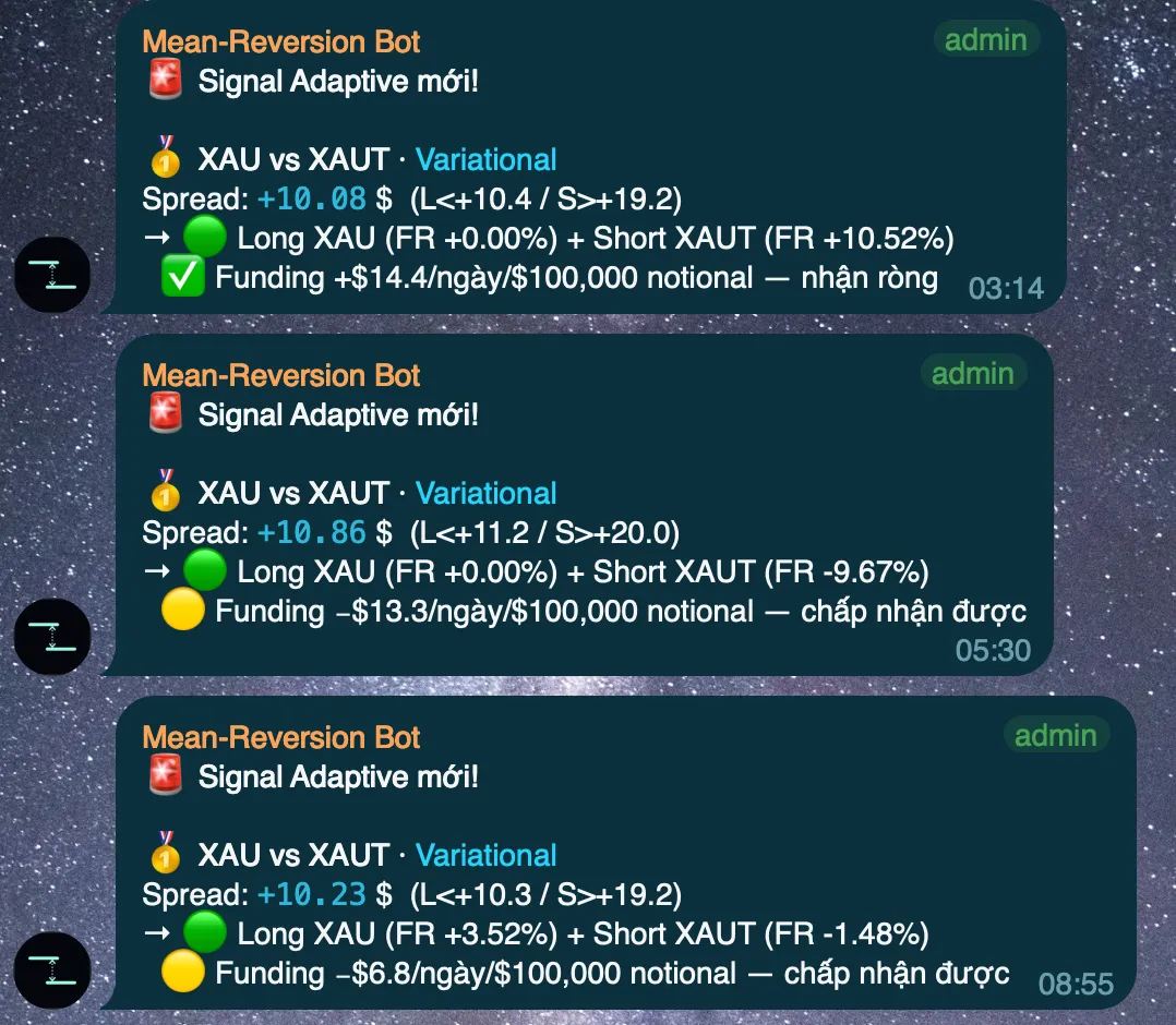 Bot báo tín hiệu spread qua Telegram